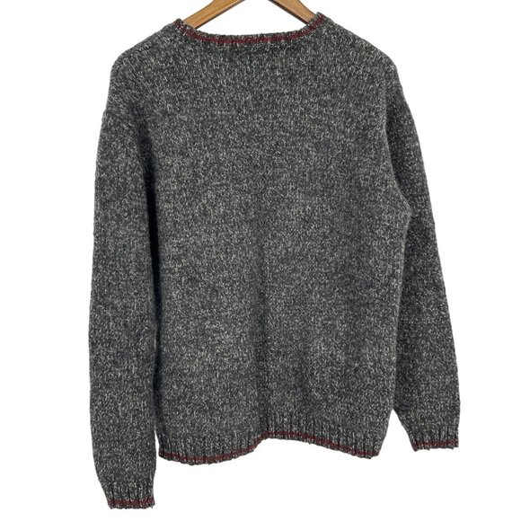 Eddie Bauer Gray Crewneck Knit Wool Blend Sweater With Red Trim Men's Size XXL - Picture 5 of 12